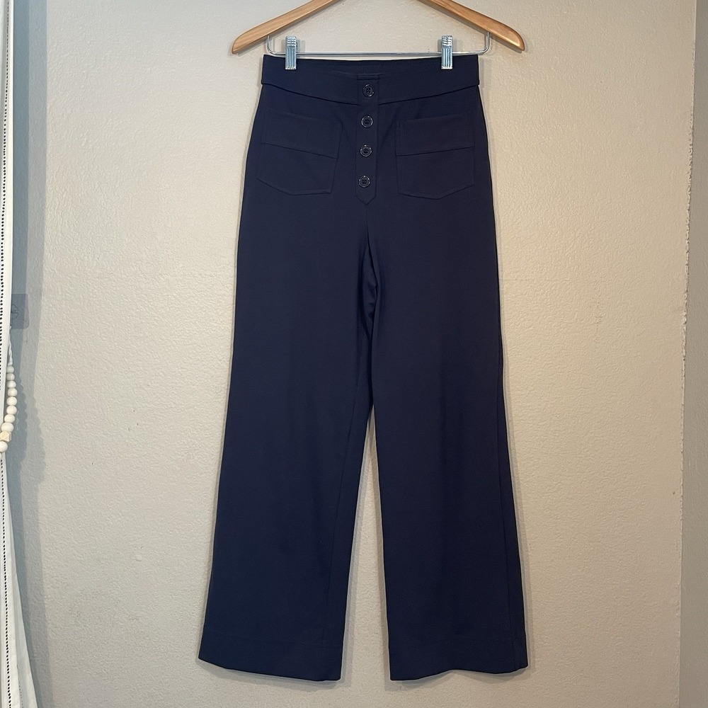 Halara DayStretch Petite Small Navy Blue High Waisted Pants Pockets Straight Leg